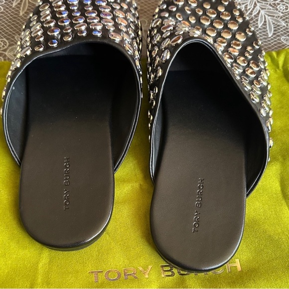 Tory Burch Black Studded Mules - Picture 8 of 9